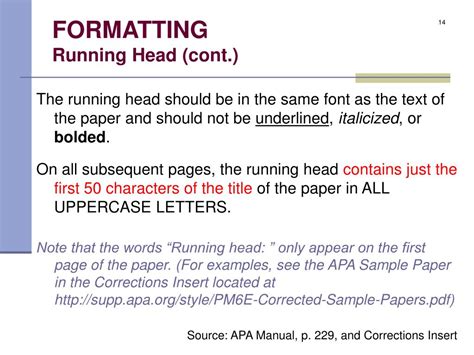 Apa Running Head Page