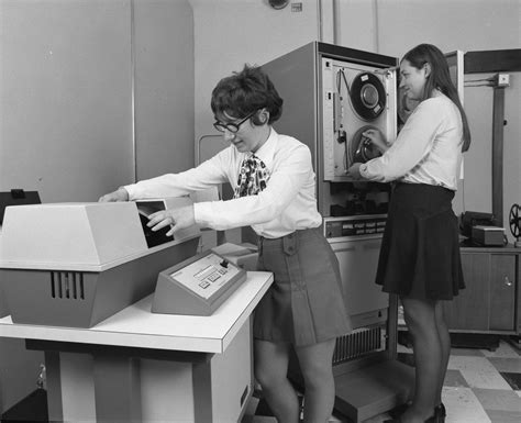 Vintage Photos Of Women In Miniskirts At Huge Computers In The S