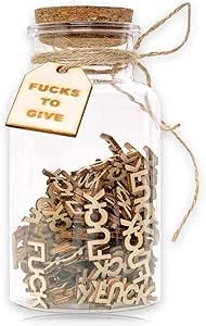 Amazon Heliltd Fuck To Give Jar Wooden Cutouts Letter Piece Fuck