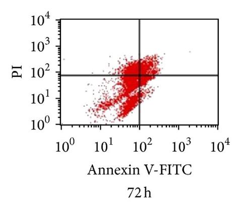 Histogram Of Annexin V And FITC PI Flow Cytometry Of HepG2 Cells