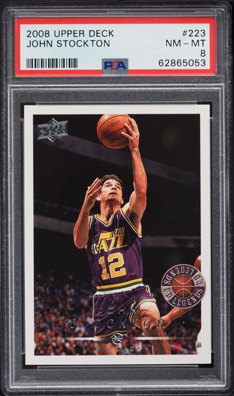 2008 Upper Deck BkB Card 223 John Stockton Utah Jazz HOF PSA 8 NM MT