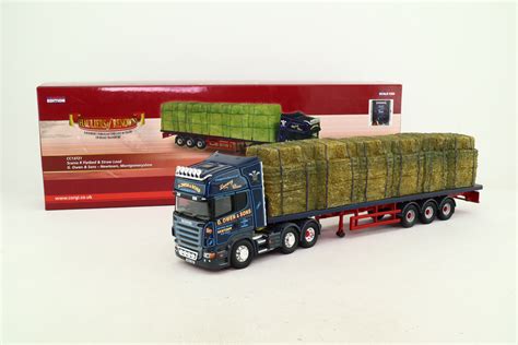 Corgi Cc Scania R Cab Flatbed Trailer Straw Load G Owen Sons