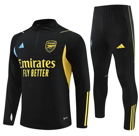 Arsenal Tracksuits Black Training Sweatshirt And Pants Model