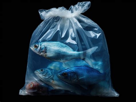 Fische in plastiktüten gefangen sind verunreinigen umwelt und