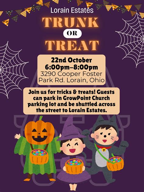 Lorain - We are excited to host a Trunk-or-Treat event for our