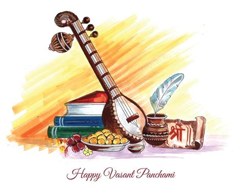 Happy Vasant Panchami Celebration Card Background Vector Art At