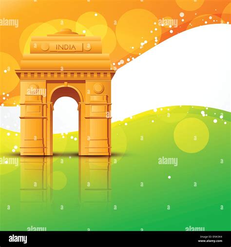 Vector India Gate With Indian Flag Design Stock Vector Image And Art Alamy