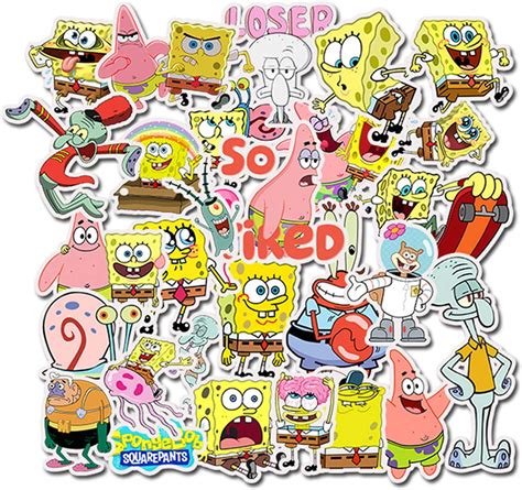 Spongebob Stickers| 50 PCS | Vinyl Waterproof Stickers for Laptop ...