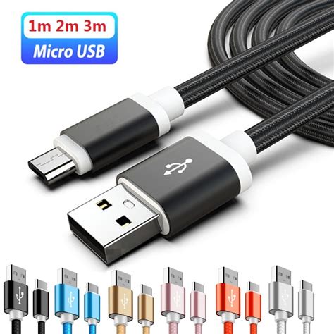 Cable USb Trenzado De 5 Pines Para Tel Fono Android Cable Micro De Tela