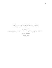 NHS FPX5004 LeadershipCollaborationEthics Docx 1 Self Assessment Of