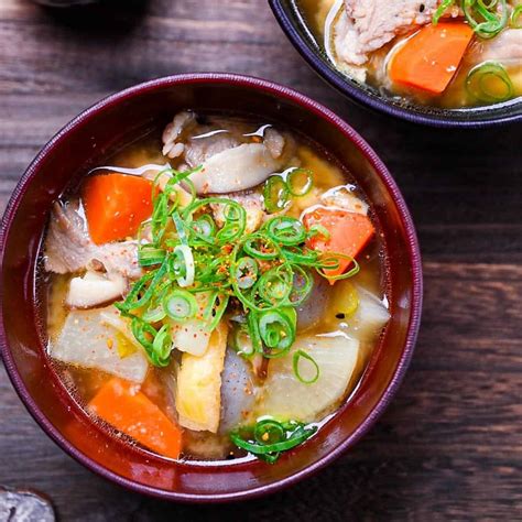 Tonjiru 豚汁 Pork And Vegetable Miso Soup Sudachi Recipes