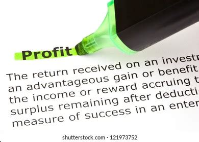 Definition Word Profit Highlighted Green Felt Stock Photo