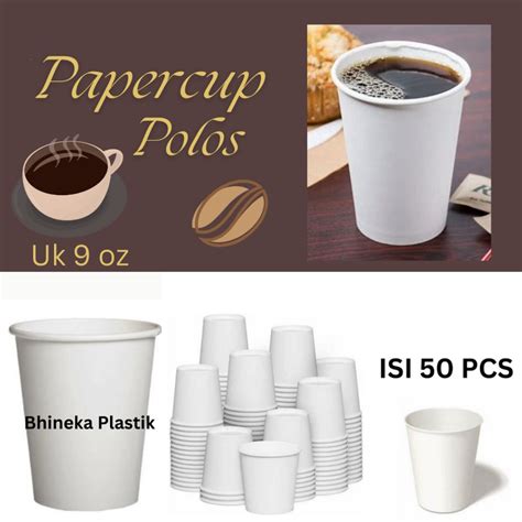 Jual BONANZA PaperCup Polos Uk 9 Oz Paper Cup Gelas Kertas Shopee