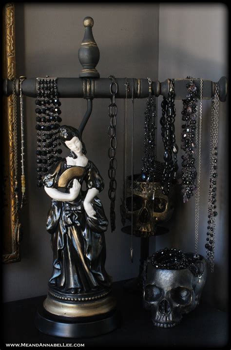 DIY Victorian Gothic Jewelry Stand | Lamp Necklace Display | Me and ...