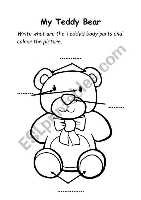 My Teddy Bear Body Parts Esl Worksheet By Malgwol