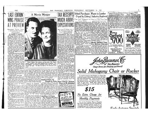 San Francisco Chronicle, September 1925 | The Last Edition