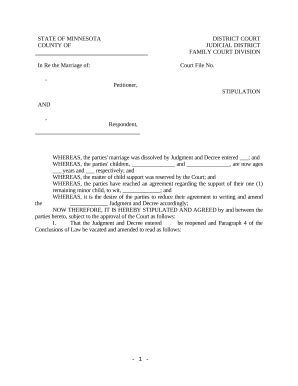 Stipulation Judgment Doc Template Pdffiller