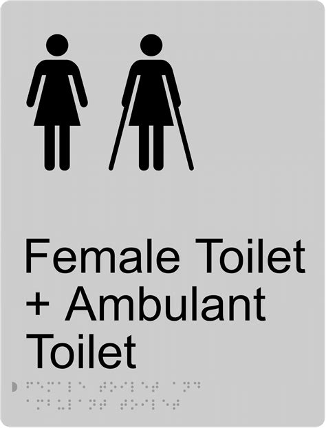 Female Toilet and Female Ambulant Toilet - Braille Sign