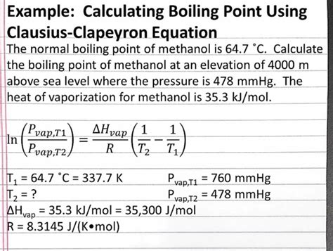 Methanol Boiling Point Under Vacuum Chart