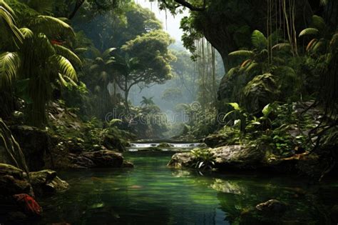 Asian Tropical Rainforest Asian Tropical Jungle Rainforest In Daytime Neural Network Ai