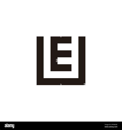 Letter E In U Square Geometric Symbol Simple Logo Vector Stock Vector