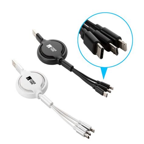 3 In 1 Retractable Multi Charging Cable Type C Micro Usb Ports Cyber Time