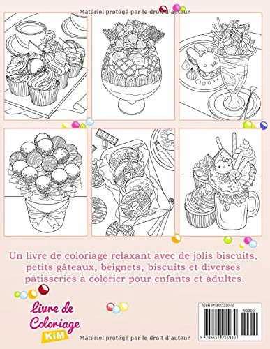 Desserts Sucrés Livre de coloriage pour enfants et adultes avec