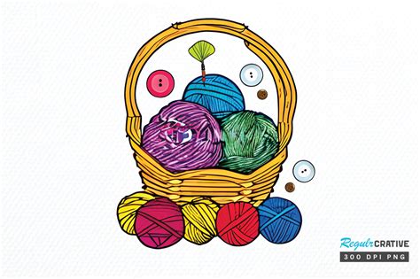 Watercolor Crochet Knitting Clipart Png Graphic By Regulrcrative