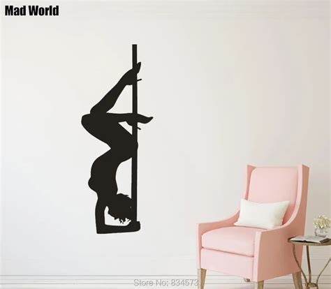 Mad World Sexy Woman Pole Dance Dancer Silhouette Wall Art Stickers