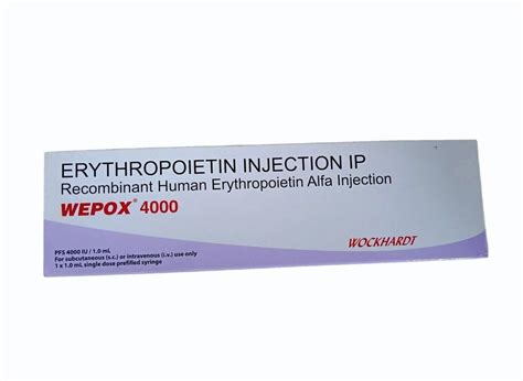 Recombinant Human Erythropoietin Alfa Injection 4000 IU Prescription