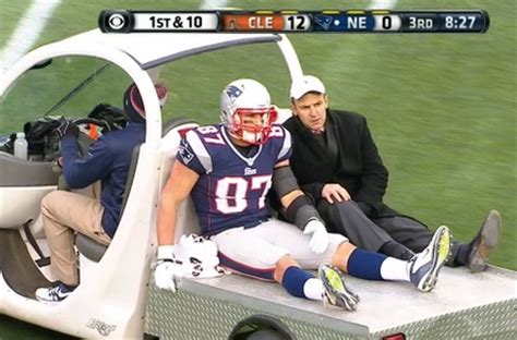 Rob Gronkowski leaves with knee injury after hit from TJ Ward (GIF ...