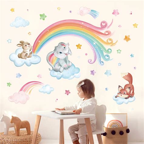 Wondever Stickers Muraux Arc En Ciel Autocollants Muraux Mural Stickers