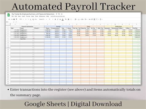 Automated payroll report easy to use employee payroll template