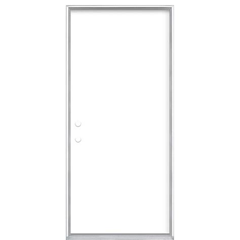 Masonite 36 In X 80 In Flush Right Hand Inswing Primed Steel Prehung Front Exterior Door No