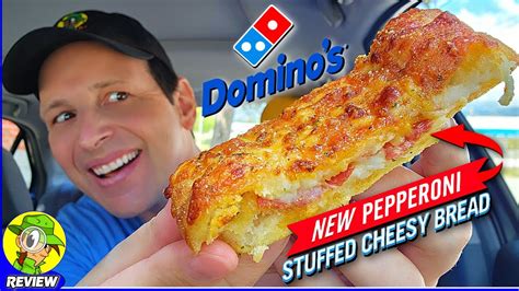 Domino S Pepperoni Stuffed Cheesy Bread Review The Cheesiest