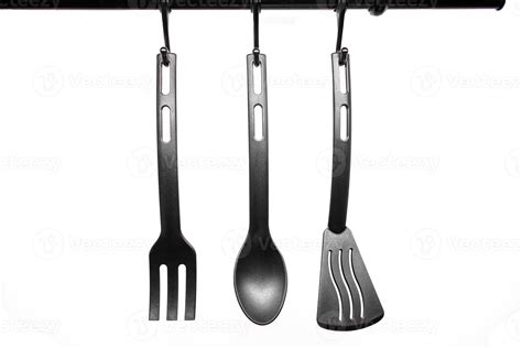 black kitchen utensils on white background 21896194 Stock Photo at Vecteezy