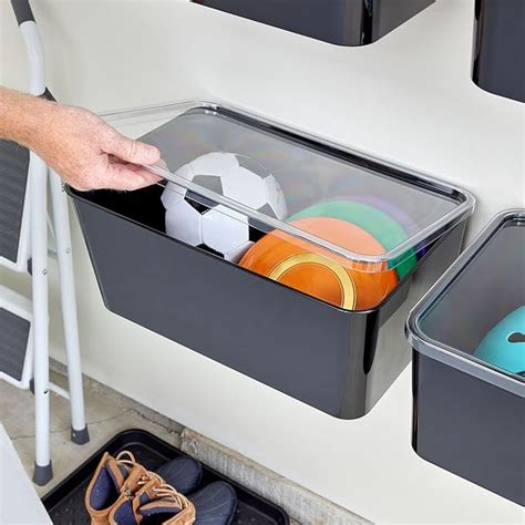 Amazon Idesign Storage Bin With Lid Wall Mount Bracket The