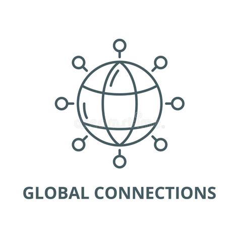 Global Connections Vector Line Icon Linear Concept Outline Sign