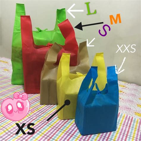 Pcs Sando Eco Bag Size Plain Reusable Shopping Tote Non Woven Vest