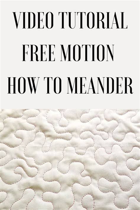 Meander Free Motion Quilting Tutorial Faodail Creation Beginner