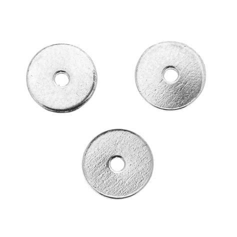 Perles Rondelles Heishi En Laiton 5x0 5 Mm Placage Argent Fin X10