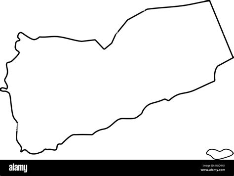 Map Of Yemen Outline Silhouette Of Yemen Map Vector Illustration