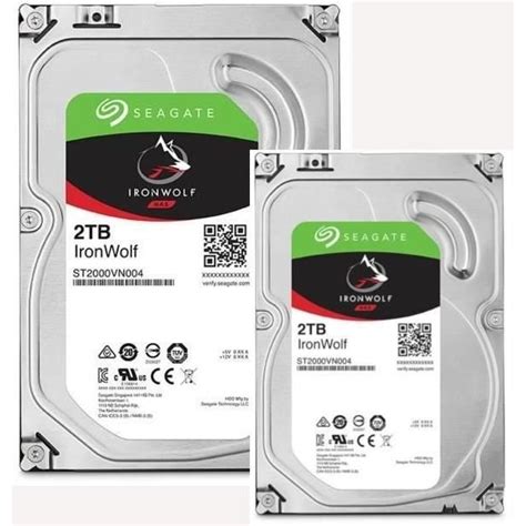 Seagate Pack De 2 Disques Durs Nas Hdd Iron Wolf 2to 3 5 St2000vn004 Cdiscount Informatique