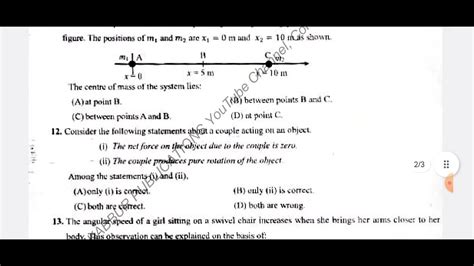 Puc I Year Physics Chikkamagaluru District Mid Term Qp St Puc