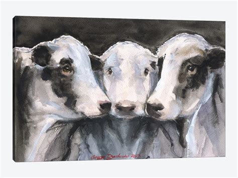 Three Cows Art Print by George Dyachenko | iCanvas