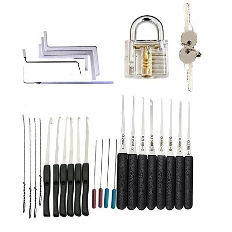 Locksmith Lock Pick Set Stainless Steel Double Row Tension Removal