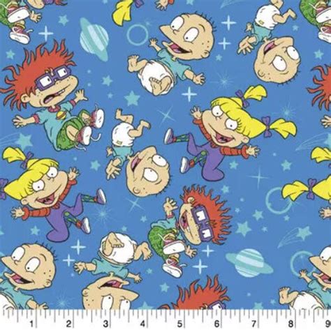 Rugrats In Space Cotton Fabric By The Yard Viacom Tommy Etsy