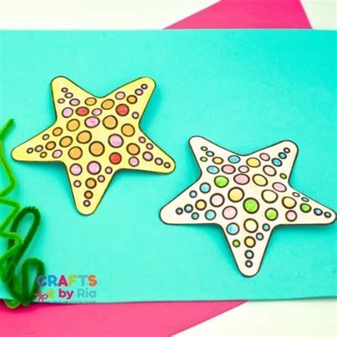 Paper Starfish Craft for Kids with Free Printable Template - Crafts By Ria