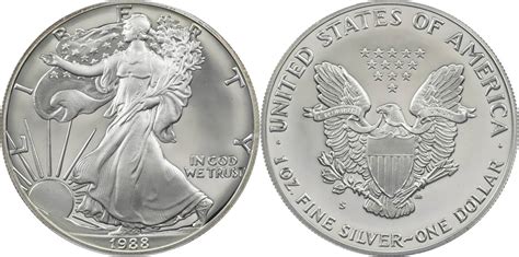 USA 1 Dollar 1988 S American Silver Eagle 1 Unze Feinsilber PP MA Shops