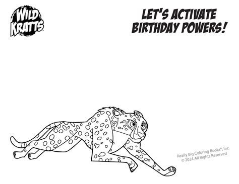 Activate Birthday Powers Kratts Card Really Big Coloring Books®